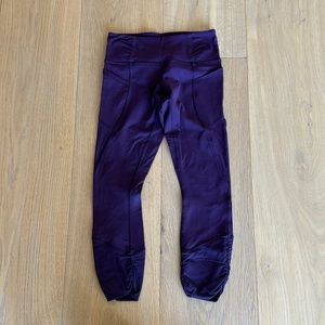 Lululemon cropped leggings; burgundy/purple size 4